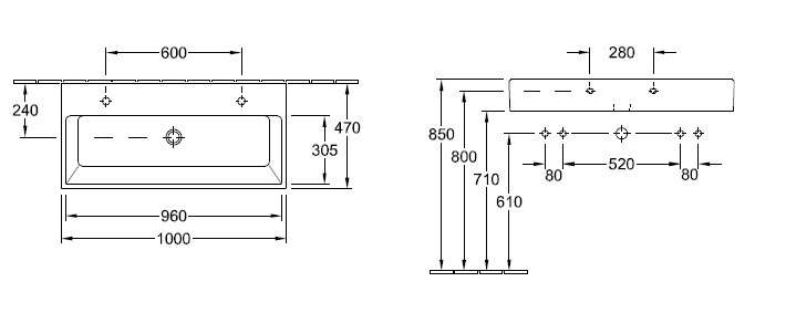 Умывальник Villeroy&Boch Memento 100х47 см (5133A501)